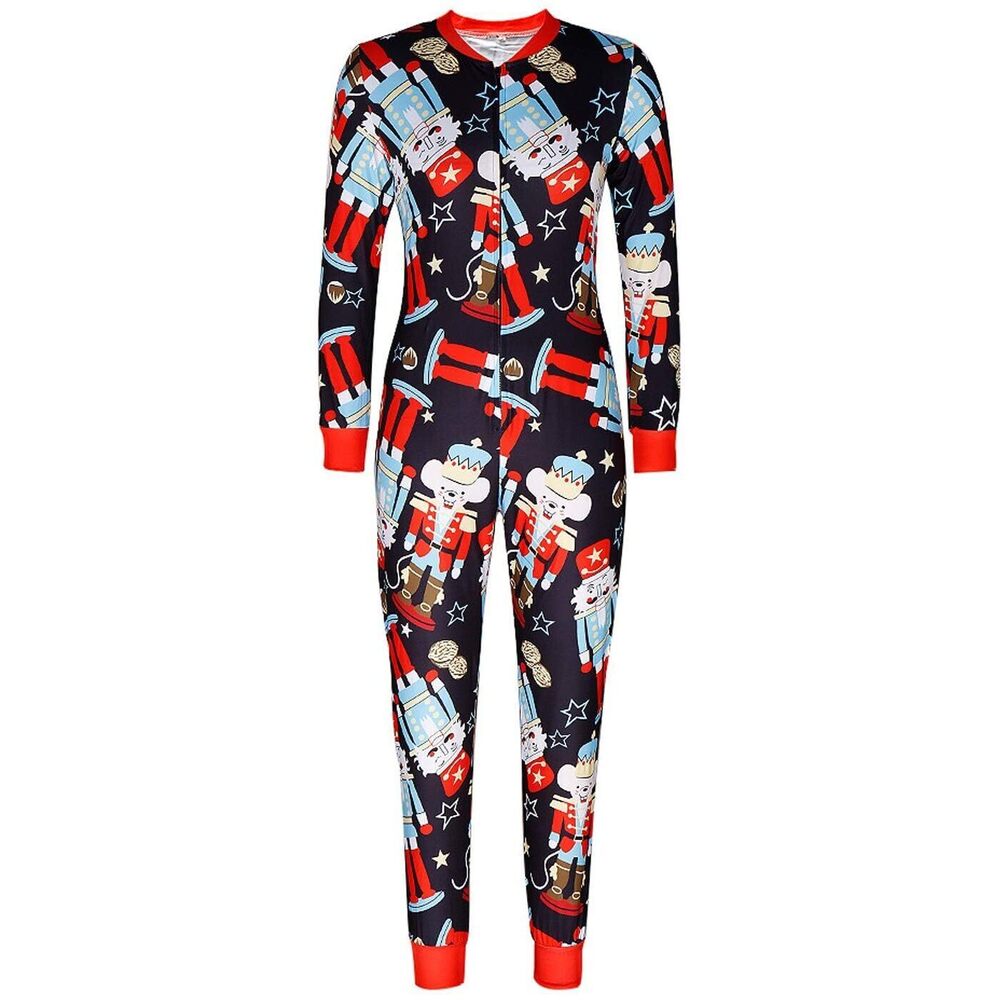1848 Family Ugly Christmas Pajamas, Adult Matching Onesie Jumpsuit View 3